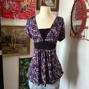 destiny gold purple black white milkmaid blouse